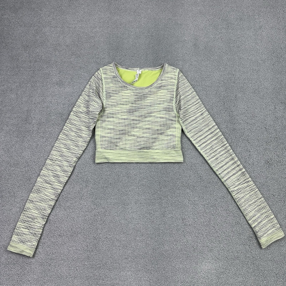 Lululemon Ebb to Street Long Sleeve Crop Shirt 2 Faded Zap Green Athletic Gym